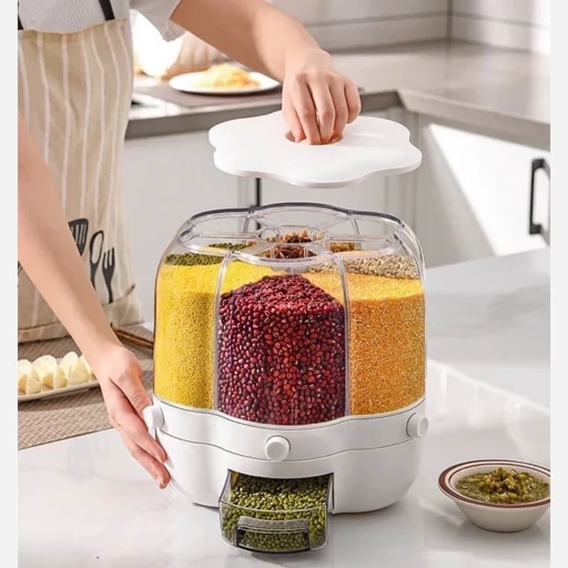 جا حبوباتی چرخشی طرح گل سایز بزرگ